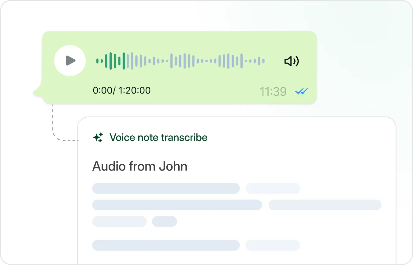 Voice note transcription and response