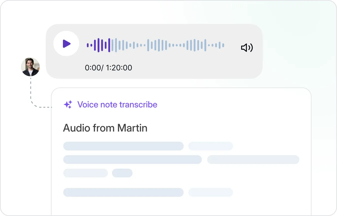 Instagram voice note transcription and reply
