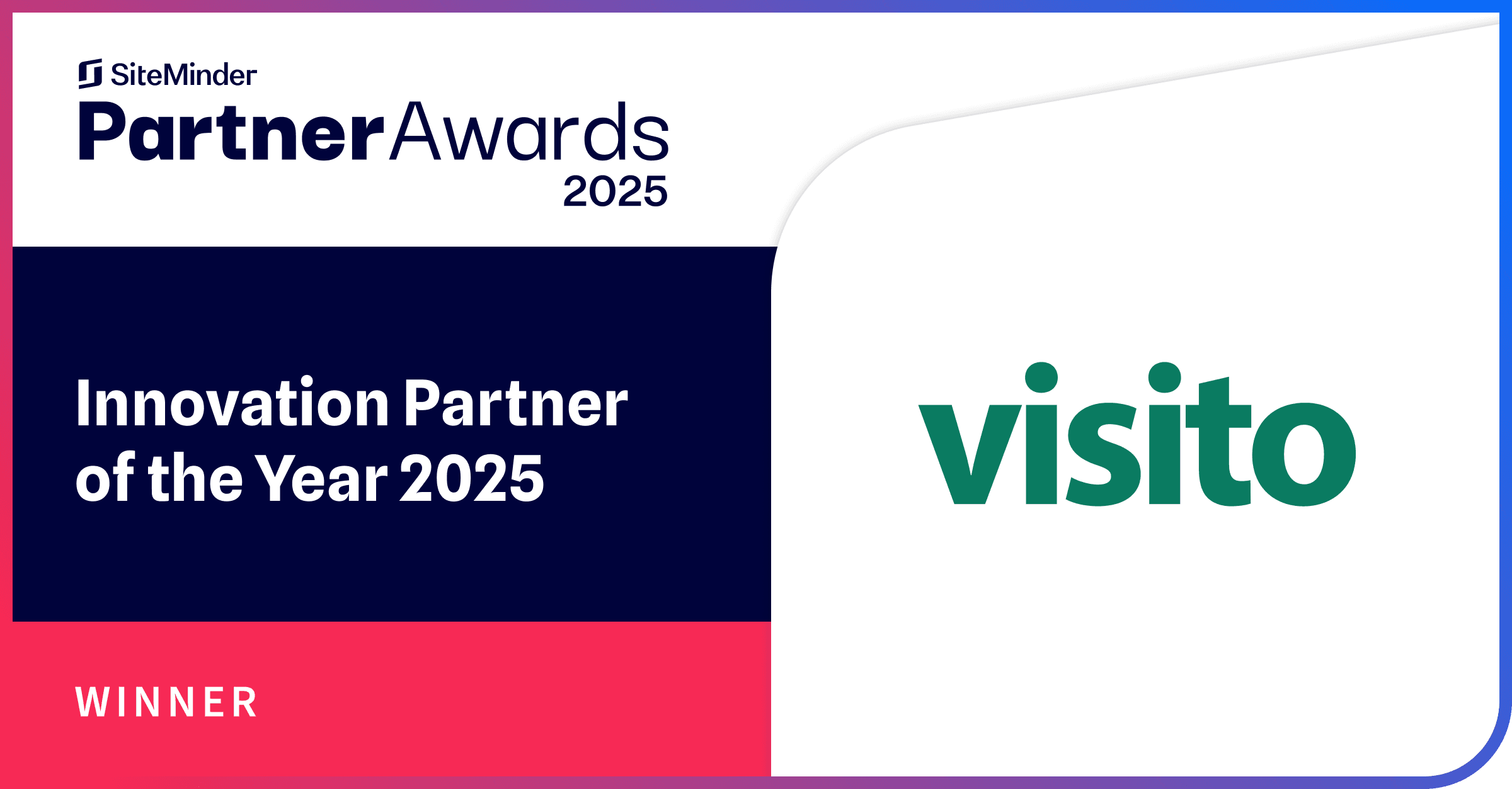 Visito wins 2025 SiteMinder Innovation Partner of the Year