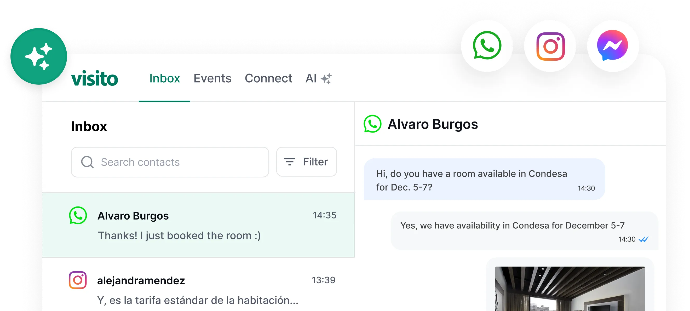 Visito AI hotel chatbot preview
